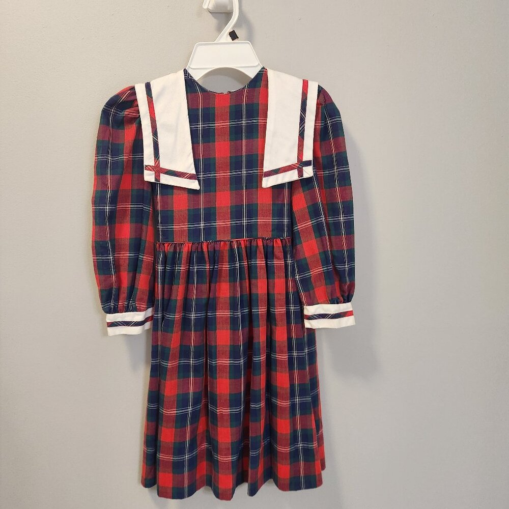 Vintage Jayne Copeland Girls’ Red Plaid Dress Size 6X Traditional Preppy Retro